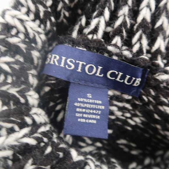 Bristol Club Women's Black White Chunky Knit Turtleneck Sweater Size Small - Picture 2 of 10